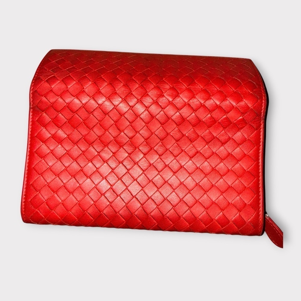 Bottega Veneta Red Intrecciato Woven Leather Continental Wallet (Authentic - Picture 10 of 16